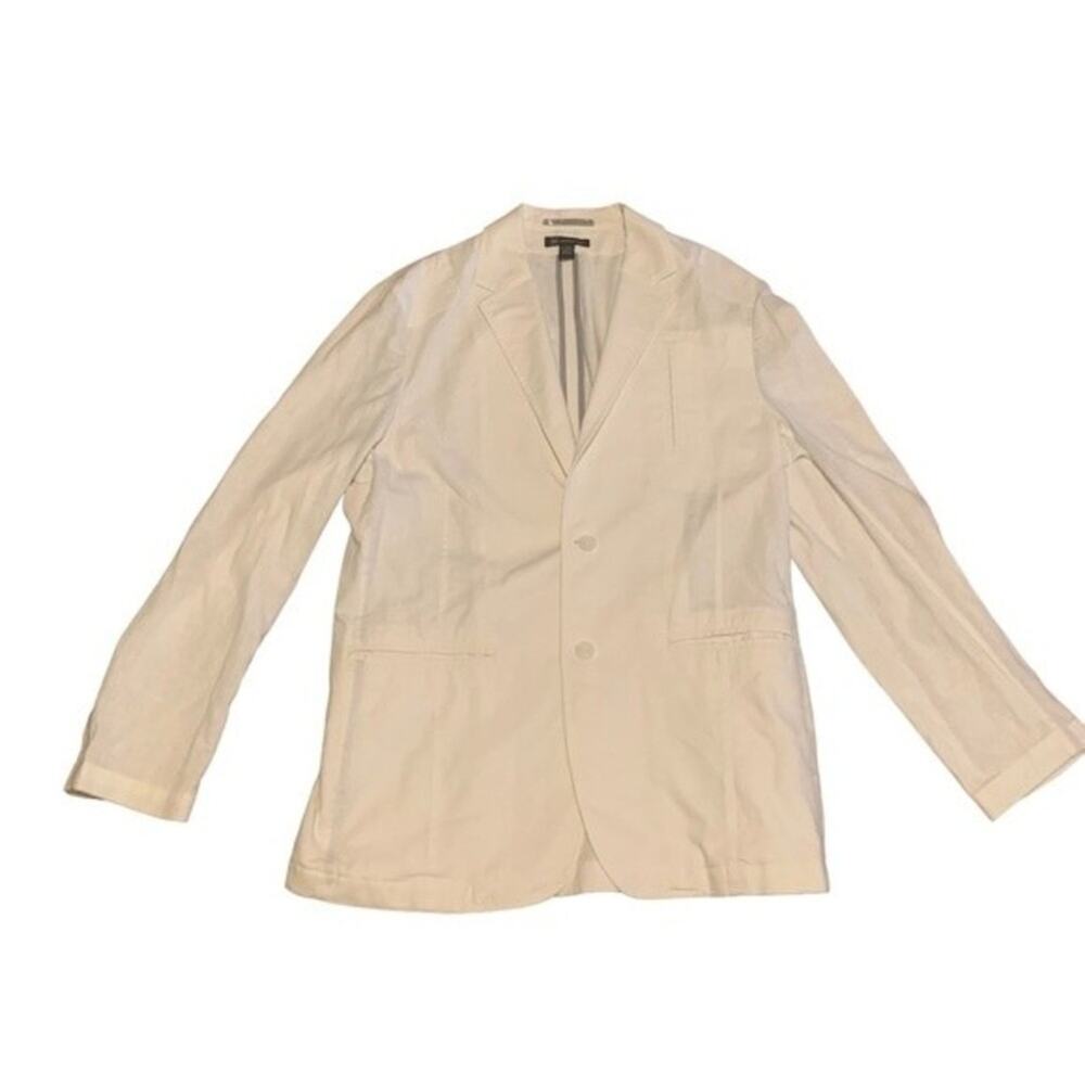 INC International Concepts Linen Cotton Blend Blazer White Size Large‎